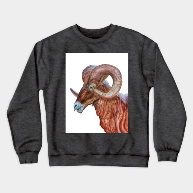 Bighorn Ram Crewneck Sweatshirt by Matt Starr Fine Art